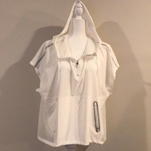 White Fabletics Active Zip Front Hoodie